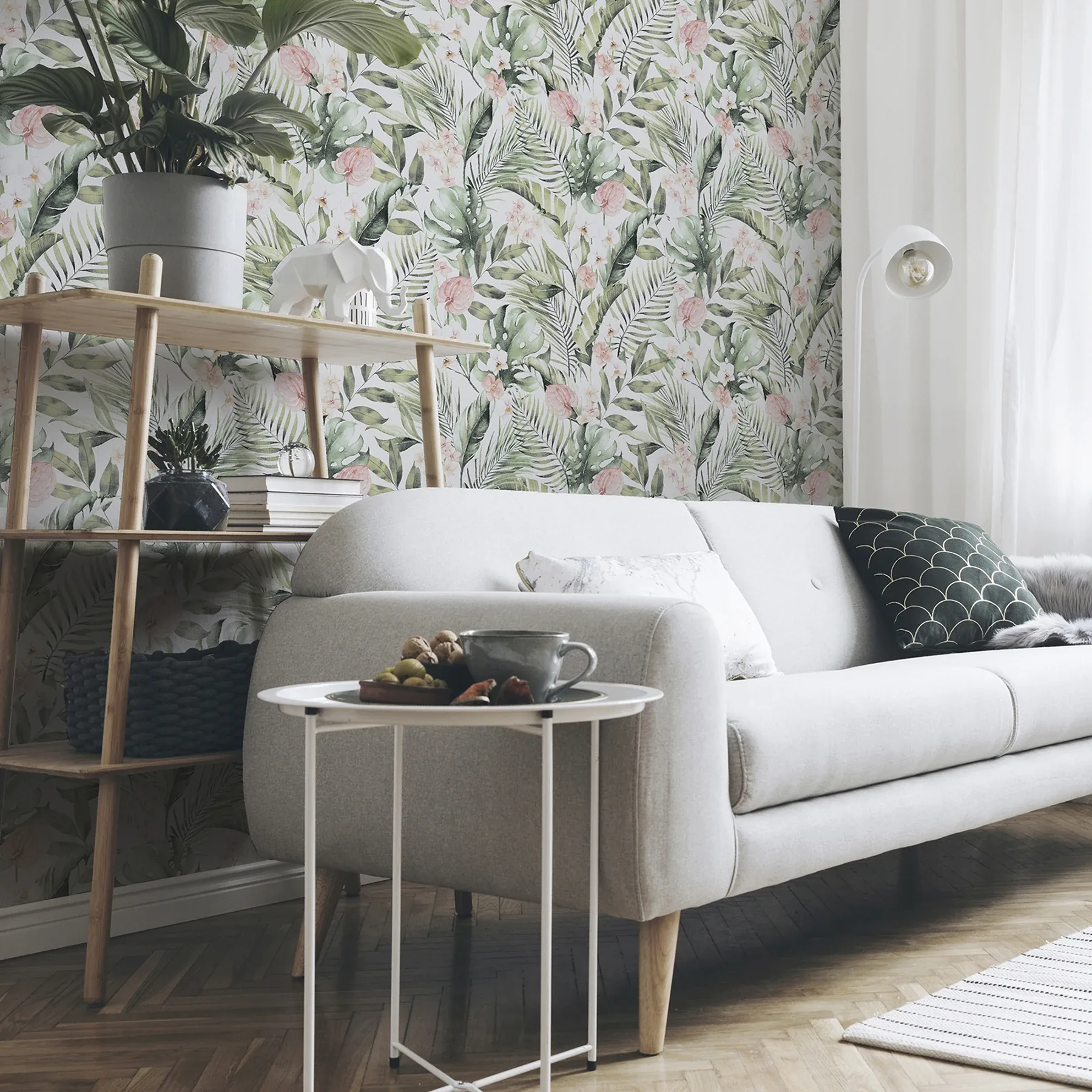 Brewster Home Fashions Harrietta Green Tropical Floral Wallpaper | Wallpaper Twins Brewster Home Fashions Harrietta Green Tropical Floral Wallpaper - SKU AH924906