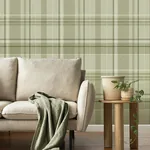 Brewster Home Fashions Harris Green Plaid Chevron Wallpaper - SKU M1865