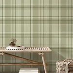 Brewster Home Fashions Harris Green Plaid Chevron Wallpaper - SKU M1865