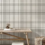 Brewster Home Fashions Harris Grey Plaid Chevron Wallpaper - SKU M1871
