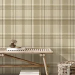 Brewster Home Fashions Harris Light Brown Plaid Chevron Wallpaper - SKU M1868