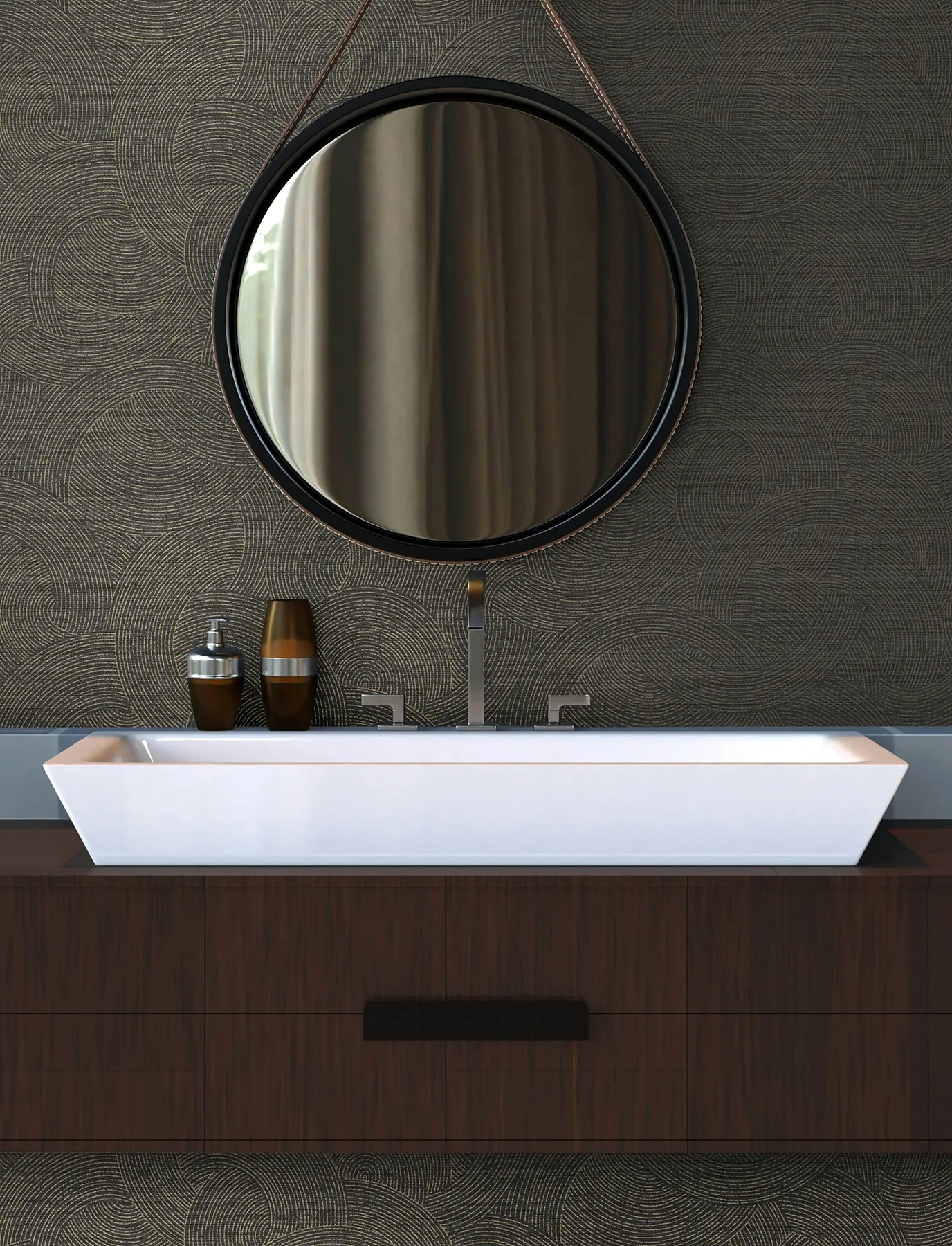 Brewster Home Fashions Harrison Charcoal Swirling Geometric Wallpaper - SKU 4191-83024