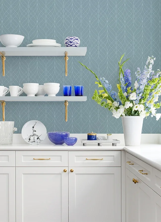 Brewster Home Fashions Hartley Blue Geo Wallpaper - SKU 2980-M41901
