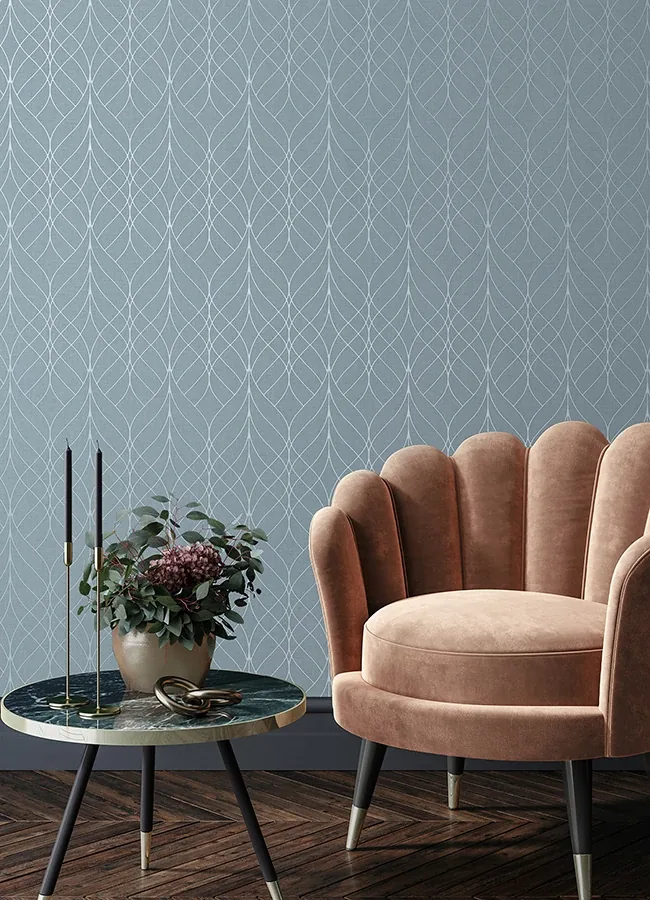 Brewster Home Fashions Hartley Blue Geo Wallpaper - SKU 2980-M41901