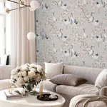 Brewster Home Fashions Harumi Light Grey Blossom Wallpaper - SKU AH924800