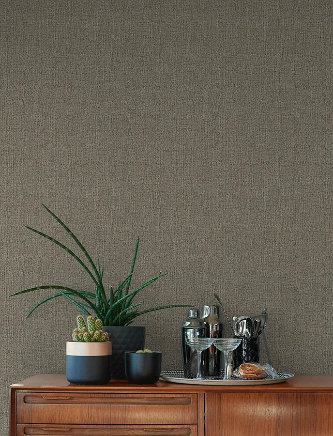 Brewster Home Fashions Hatton Brown Faux Tweed Wallpaper - SKU 4144-9127