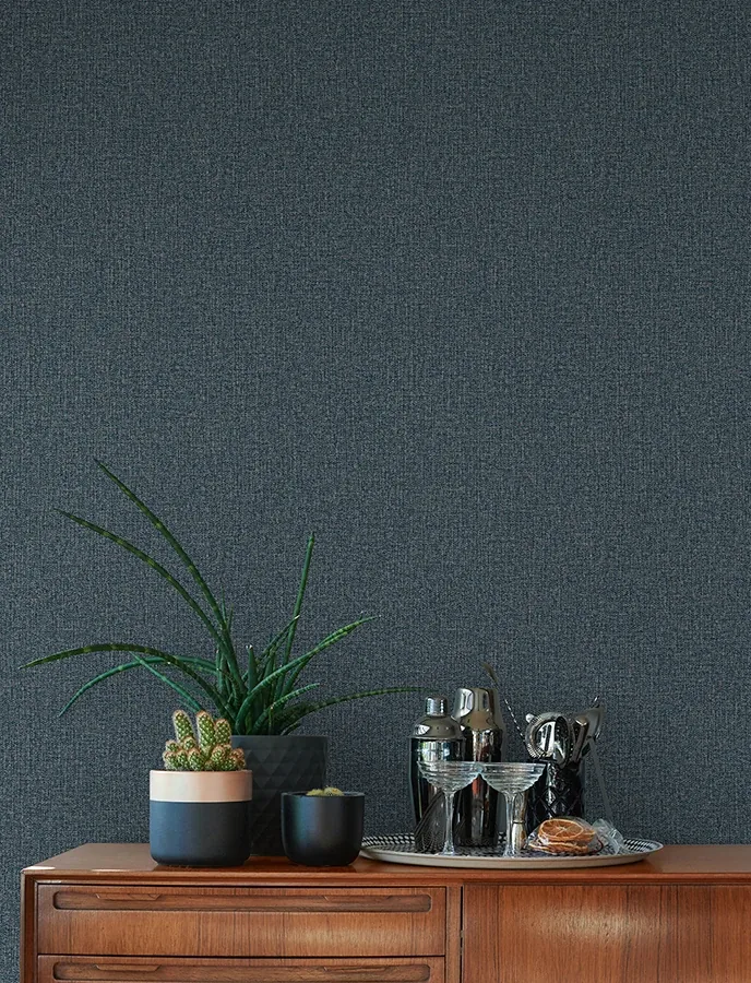 Brewster Home Fashions Hatton Dark Blue Faux Tweed Wallpaper - SKU 4144-9125