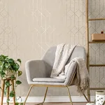 Brewster Home Fashions Hayden Bone Concrete Trellis Wallpaper - SKU 4125-26702