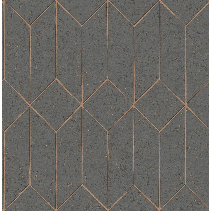 4125-26701 | Hayden Charcoal Concrete Trellis Wallpaper