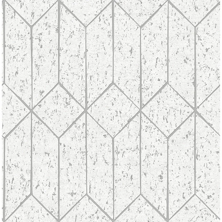 Brewster Home Fashions Hayden White Concrete Trellis Wallpaper - SKU 4125-26700