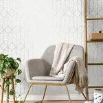 Brewster Home Fashions Hayden White Concrete Trellis Wallpaper - SKU 4125-26700