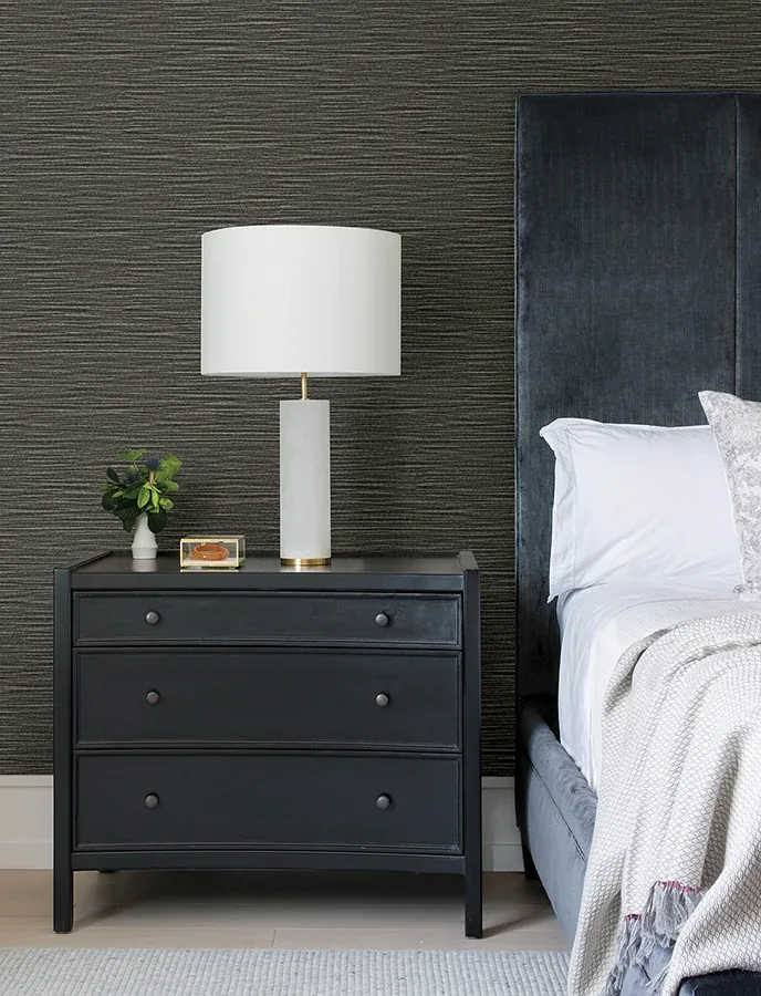 Brewster Home Fashions Hazen Black Shimmer Stripe Wallpaper - SKU 4144-9132