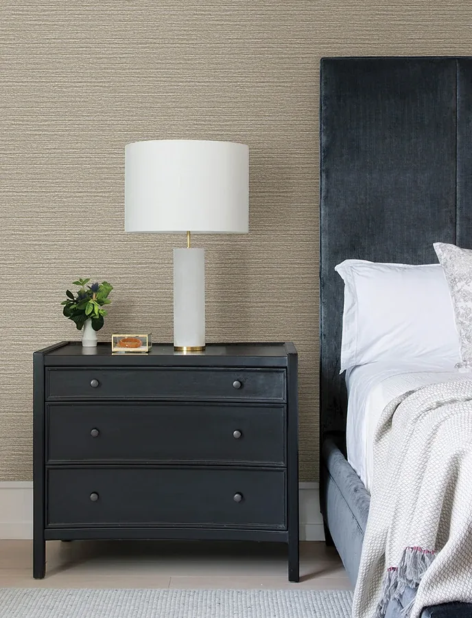 Brewster Home Fashions Hazen Light Brown Shimmer Stripe Wallpaper - SKU 4144-9140