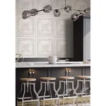 Brewster Home Fashions Hazley White Ornament Tin Tile Wallpaper - SKU 2904-24031