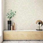 Brewster Home Fashions Heath Cream Geometric Linen Wallpaper - SKU 2765-BW40300