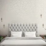 Brewster Home Fashions Heath Silver Geometric Linen Wallpaper - SKU 2765-BW40308