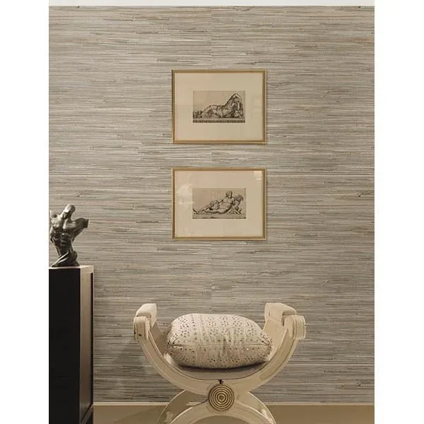 Brewster Home Fashions Heiki Light Grey Grasscloth Wallpaper - SKU 2693-30273