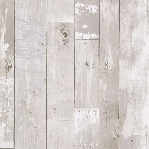 Brewster Home Fashions Heim White Distressed Wood Panel Wallpaper - SKU 347-20131