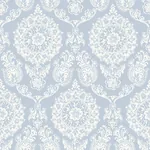 Brewster Home Fashions Helm Damask Light Blue Floral Medallion Wallpaper - SKU 4071-71019