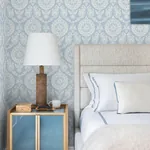 Brewster Home Fashions Helm Damask Light Blue Floral Medallion Wallpaper - SKU 4071-71019
