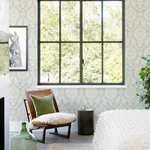 Brewster Home Fashions Helm Damask Taupe Floral Medallion Wallpaper - SKU 4071-71020