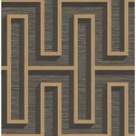 Brewster Home Fashions Henley Black Geometric Grasscloth Wallpaper - SKU 4125-26722