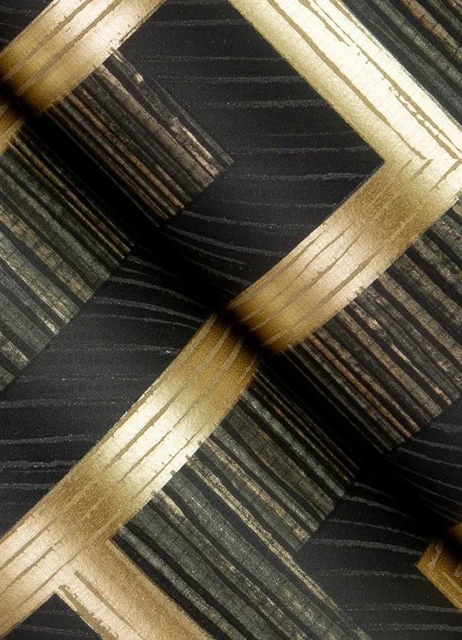 Brewster Home Fashions Henley Black Geometric Grasscloth Wallpaper - SKU 4125-26722