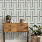 Brewster Home Fashions Henley Light Blue Geometric Grasscloth Wallpaper - SKU 4125-26724