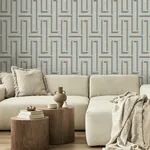 Brewster Home Fashions Henley Light Blue Geometric Grasscloth Wallpaper - SKU 4125-26724