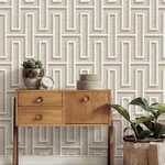 Brewster Home Fashions Henley Taupe Geometric Grasscloth Wallpaper | Wallpaper Twins Brewster Home Fashions Henley Taupe Geometric Grasscloth Wallpaper - SKU 4125-26725