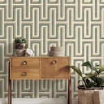 Brewster Home Fashions Henley Teal Geometric Grasscloth Wallpaper | Wallpaper Twins Brewster Home Fashions Henley Teal Geometric Grasscloth Wallpaper - SKU 4125-26723