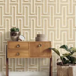 Brewster Home Fashions Henley Wheat Geometric Grasscloth Wallpaper - SKU 4125-26721
