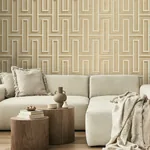 Brewster Home Fashions Henley Wheat Geometric Grasscloth Wallpaper - SKU 4125-26721