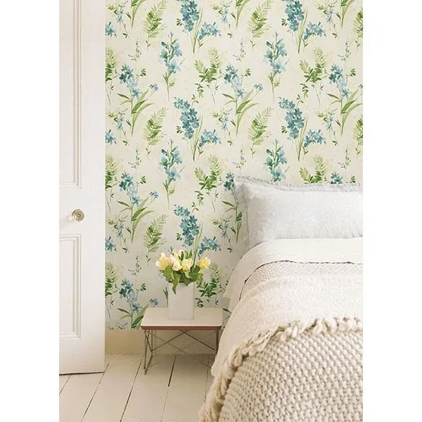 Brewster Home Fashions Henrietta Blue Watercolor Floral Wallpaper - SKU 2605-21630
