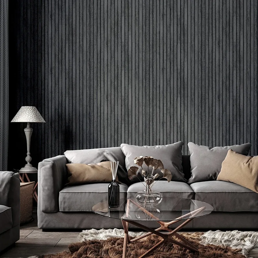 Brewster Home Fashions Herman Charcoal Wood Wallpaper - SKU AH923801