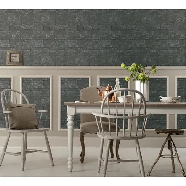 Brewster Home Fashions Hernando Charcoal Stones Wallpaper - SKU MG31763