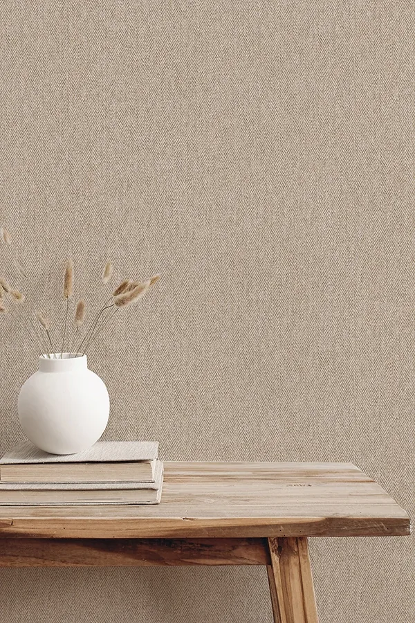Brewster Home Fashions Herringbone Neutral Tweed Wallpaper - SKU 4164-M1825