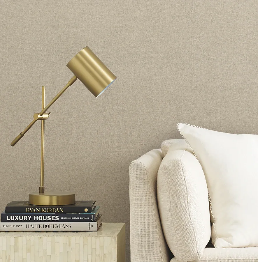 Brewster Home Fashions Herringbone Tweed Beige Woven Wallpaper - SKU 4178-4422