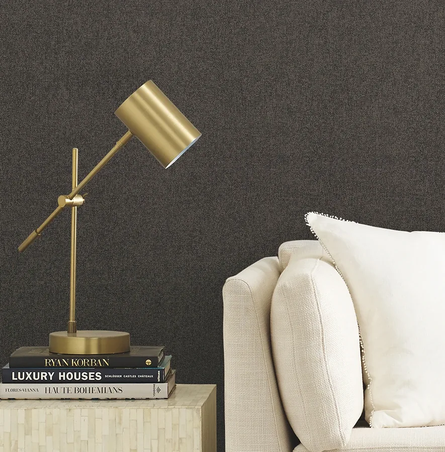 Brewster Home Fashions Herringbone Tweed Charcoal Woven Wallpaper - SKU 4178-4425