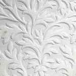 Brewster Home Fashions High Leaf White Paintable Textured Vinyl Wallpaper - SKU 437-RD80026