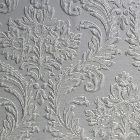Brewster Home Fashions High Trad White Paintable Textured Vinyl Wallpaper - SKU 437-RD80027