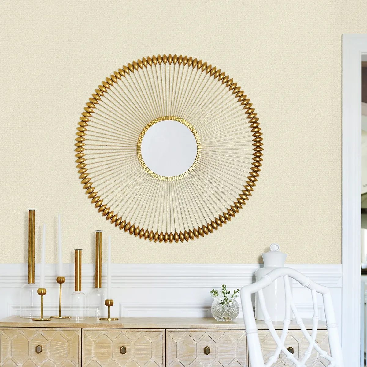 4025-82508 | Hilbert Cream Geometric Wallpaper