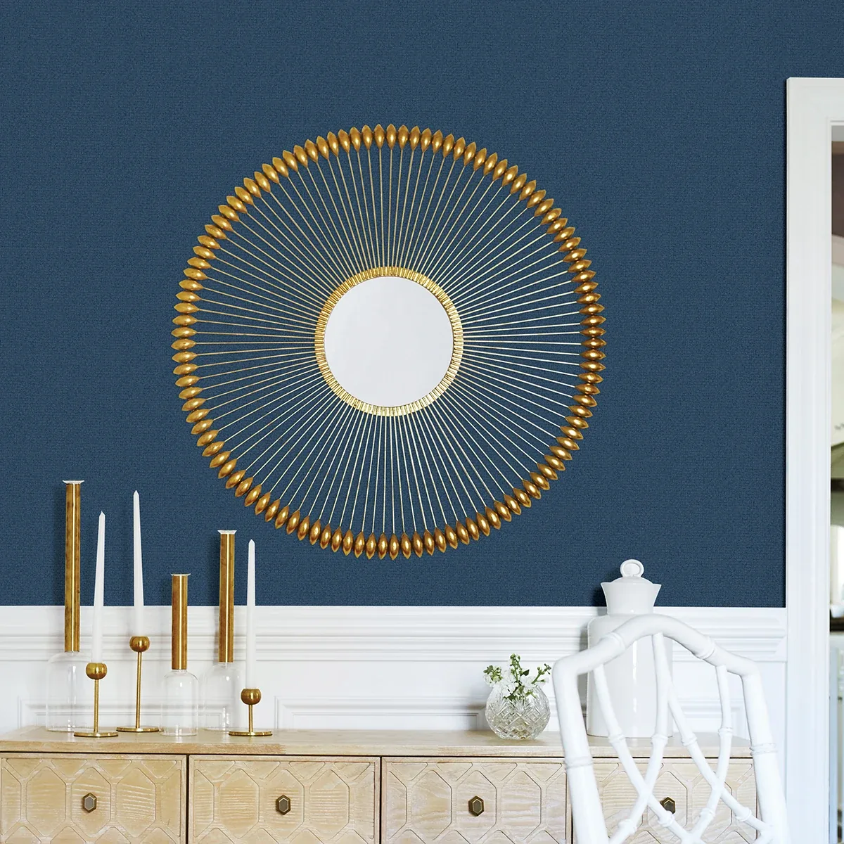 4025-82551 | Hilbert Navy Geometric Wallpaper
