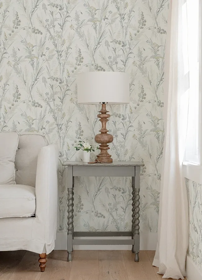 Brewster Home Fashions Hillaire Light Blue Meadow Wallpaper - SKU 4072-70030