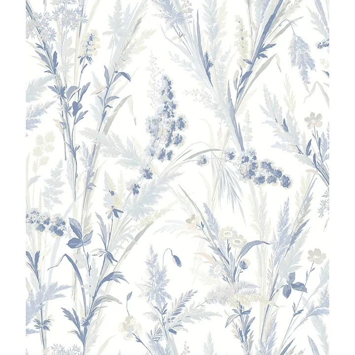 4072-70028 | Hillaire Navy Meadow Wallpaper