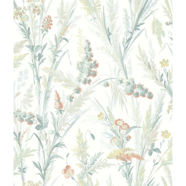 4072-70031 | Hillaire Teal Meadow Wallpaper