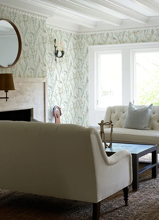Brewster Home Fashions Hillaire Teal Meadow Wallpaper - SKU 4072-70031