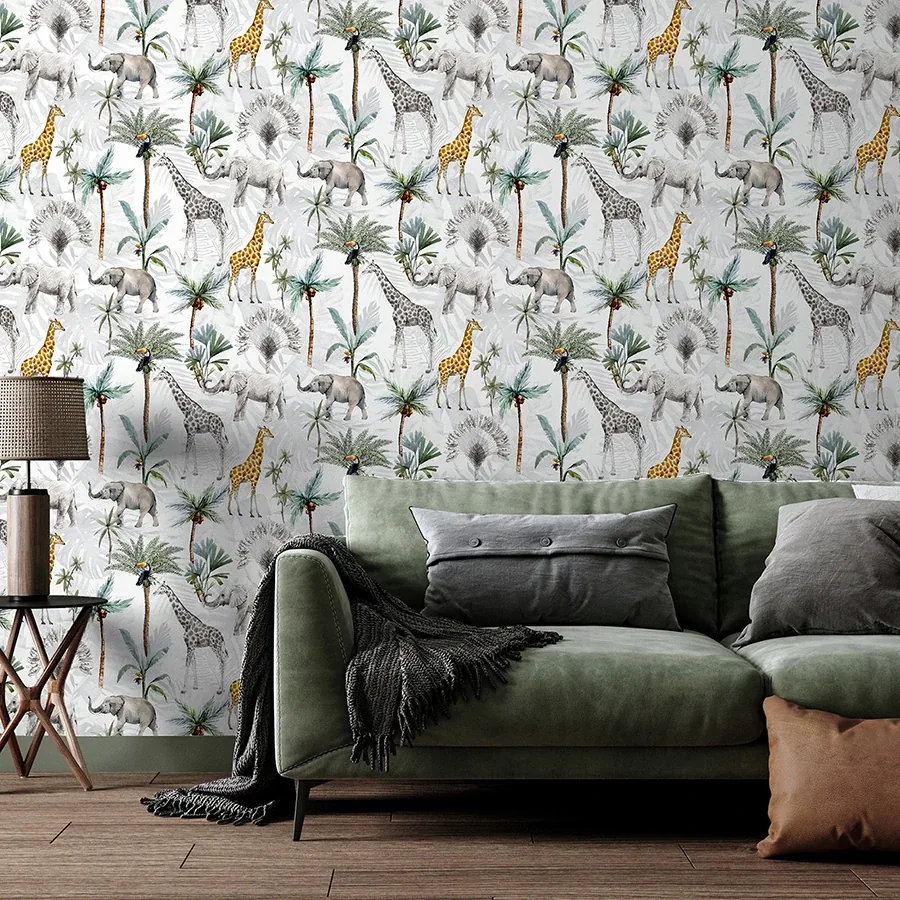 Brewster Home Fashions Hiram Multicolor Serengeti Wallpaper - SKU AH923709