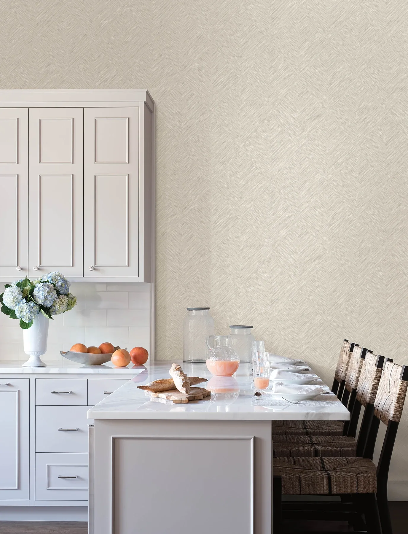 Brewster Home Fashions Hollis Beige Textured Diamond Wallpaper - SKU 4191-83043