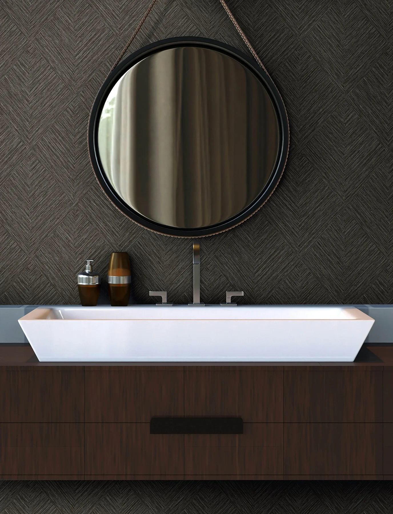 Brewster Home Fashions Hollis Charcoal Textured Diamond Wallpaper - SKU 4191-83046